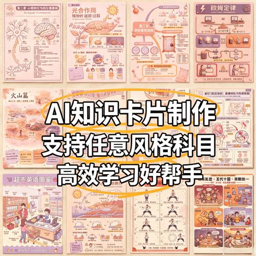 卡片制作全风格科目适配高效学习工具实操教程资料大全代找商务服务